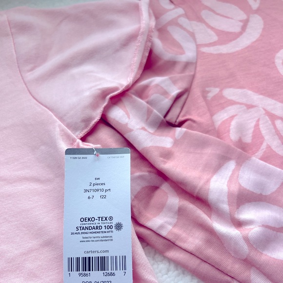 Carter’s girl’s nightgown set. Size 6-7. Pink. New - Picture 3 of 7